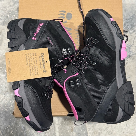 BearPaw Black and Pink Women's Hiking Boots - Picture 6 of 7